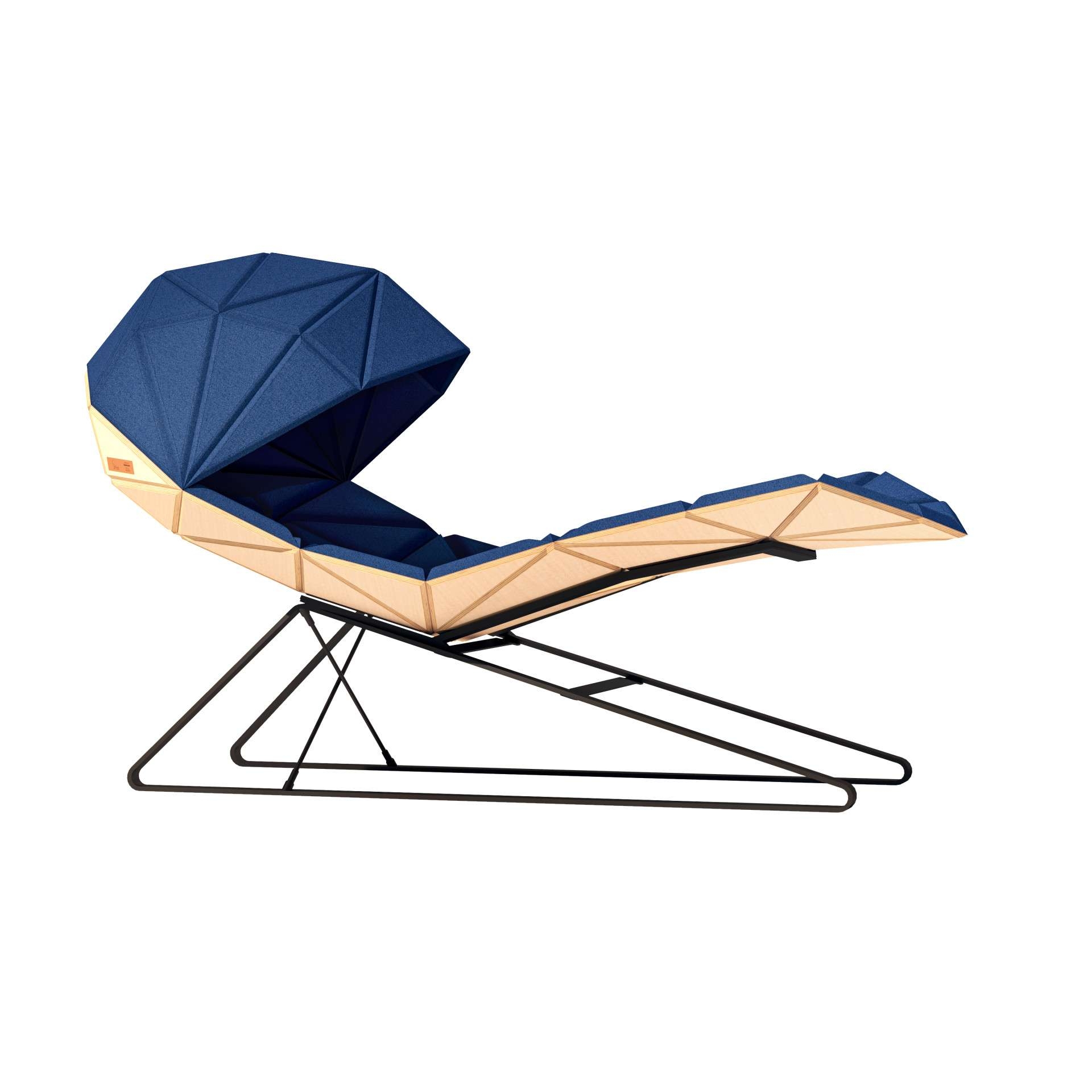 Lounge Chair Geometric Hood Futuristic Power Nap Chair