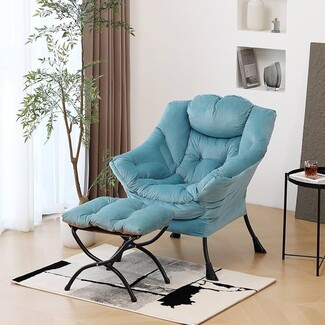 Lounge Chair Set in Tufted Velvet with Wingback Arms