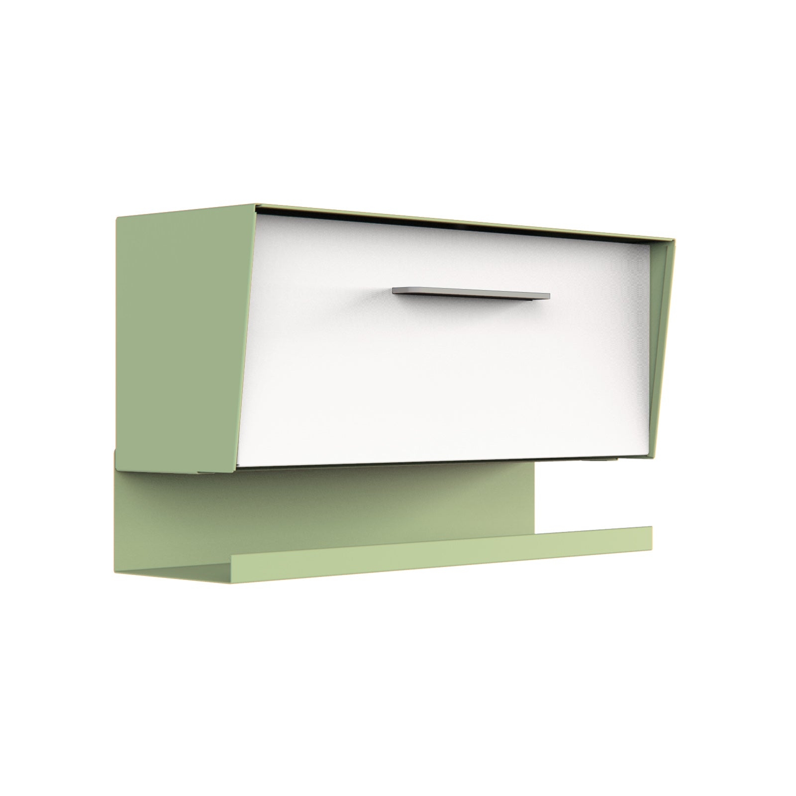 Mailbox Newspaper Shelf Satin Green Two Tone Style