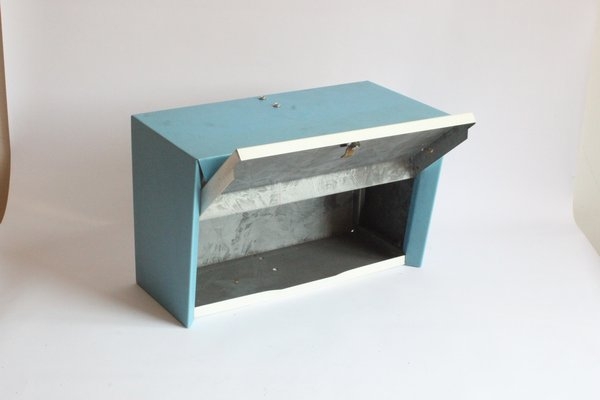 Mailbox Wall Mounted Powder Blue Slanted Profile