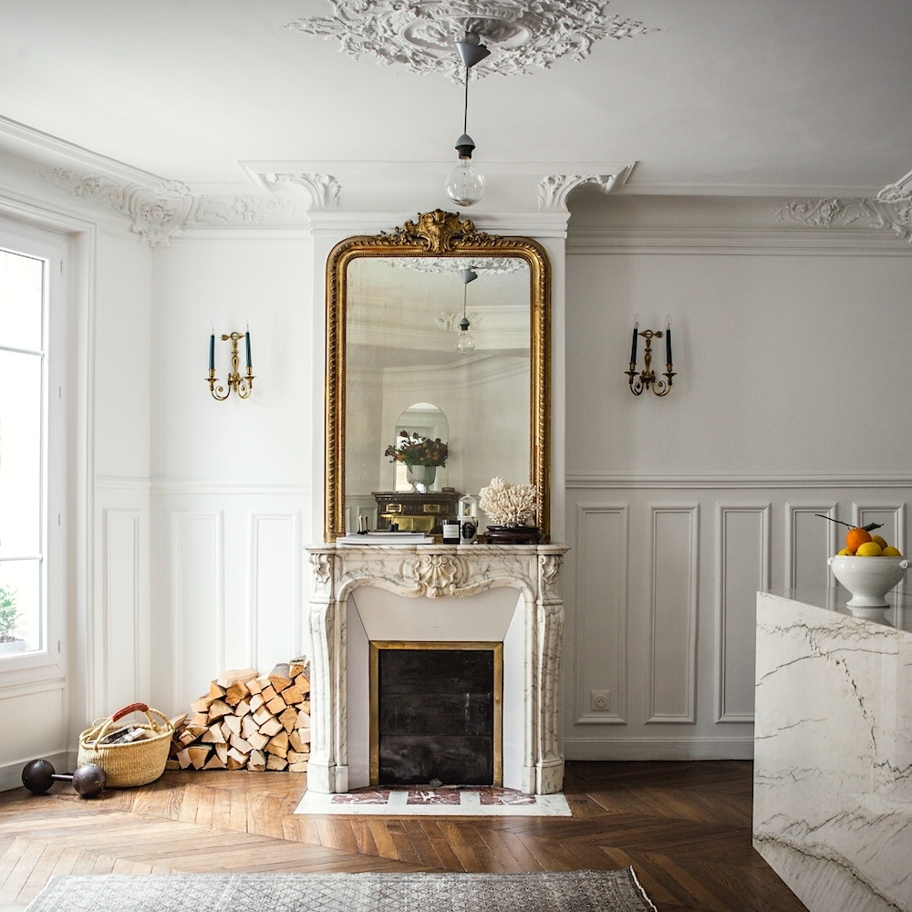 Mantel Mirror Oversized Gold Frame Parisian Style