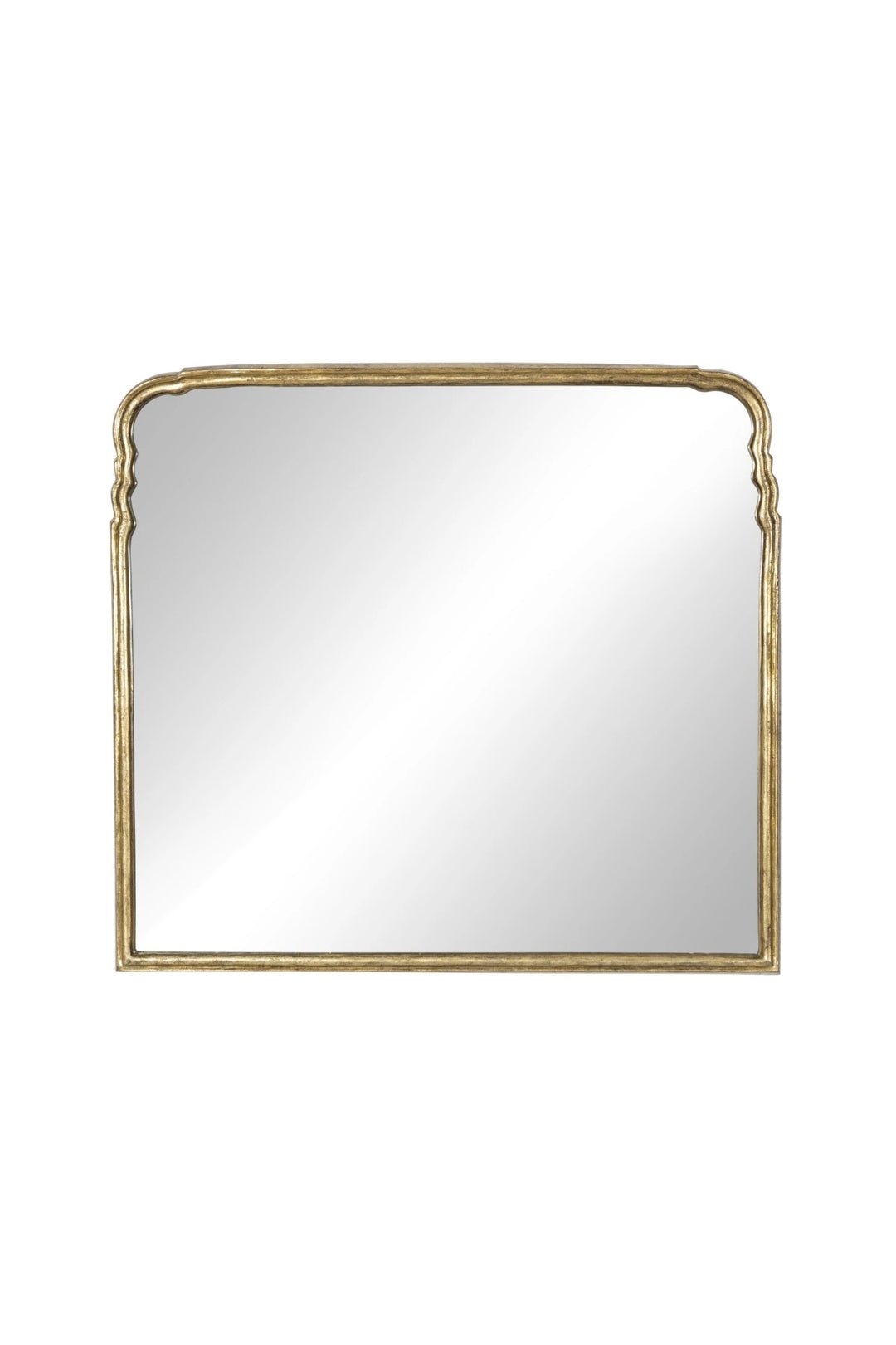 Mantle Mirror Notched Corner Scalloped Shoulder