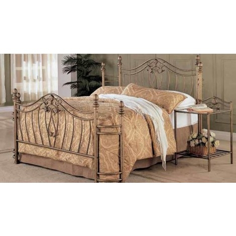 Metal Bed Frame Antique Bronze Scrollwork Detail Traditional