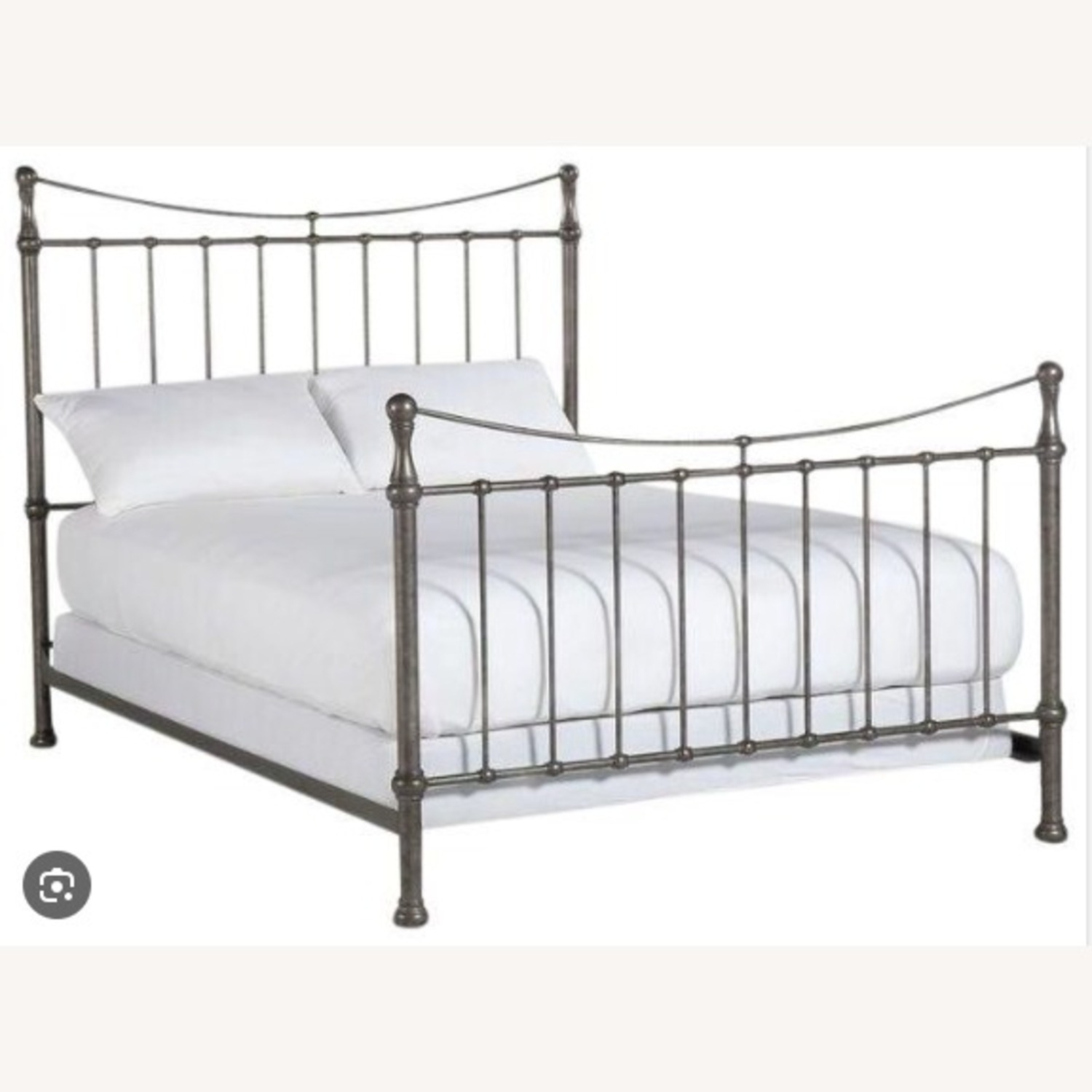 Metal Bed Gunmetal Antique Arched Top Rails Frame
