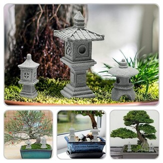 Miniature Pagoda Lantern Bonsai Scale Stone Decor