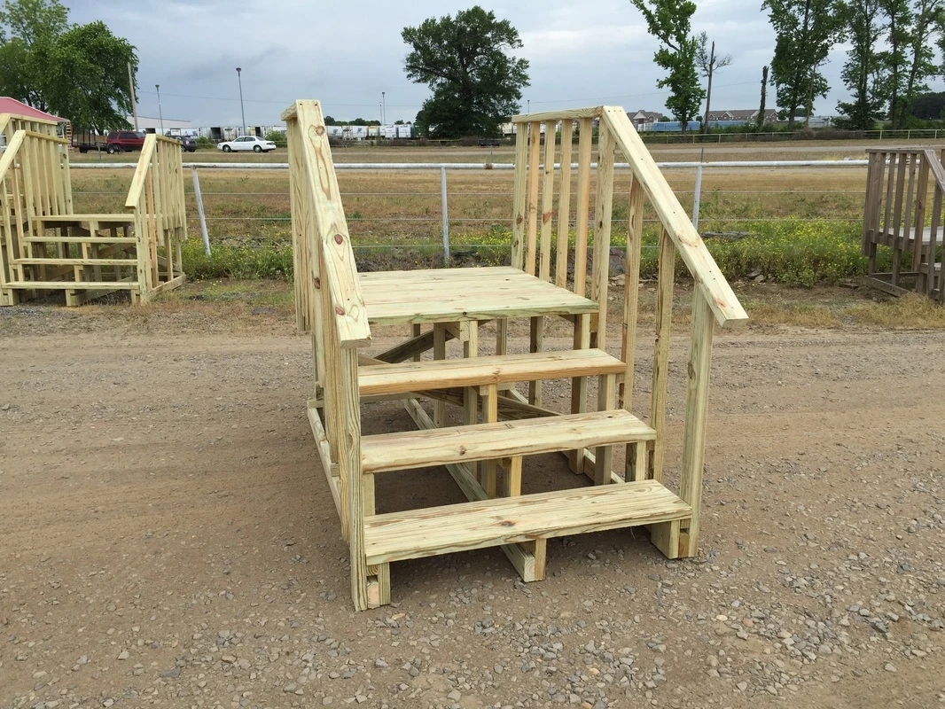 Mobile Home Steps - Wide Profile Dual Handrail Platform Stairs