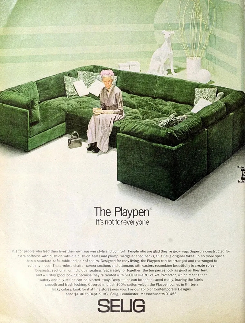 Modular Sectional Forest Green Cushion-Within-A-Cushion