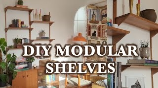Modular Shelving With Slotted Rails and Adjustable Height