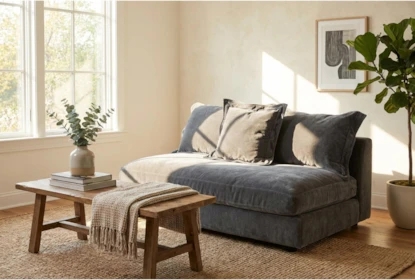 Modular Sofa with Armless Design Oversized Storm Grey