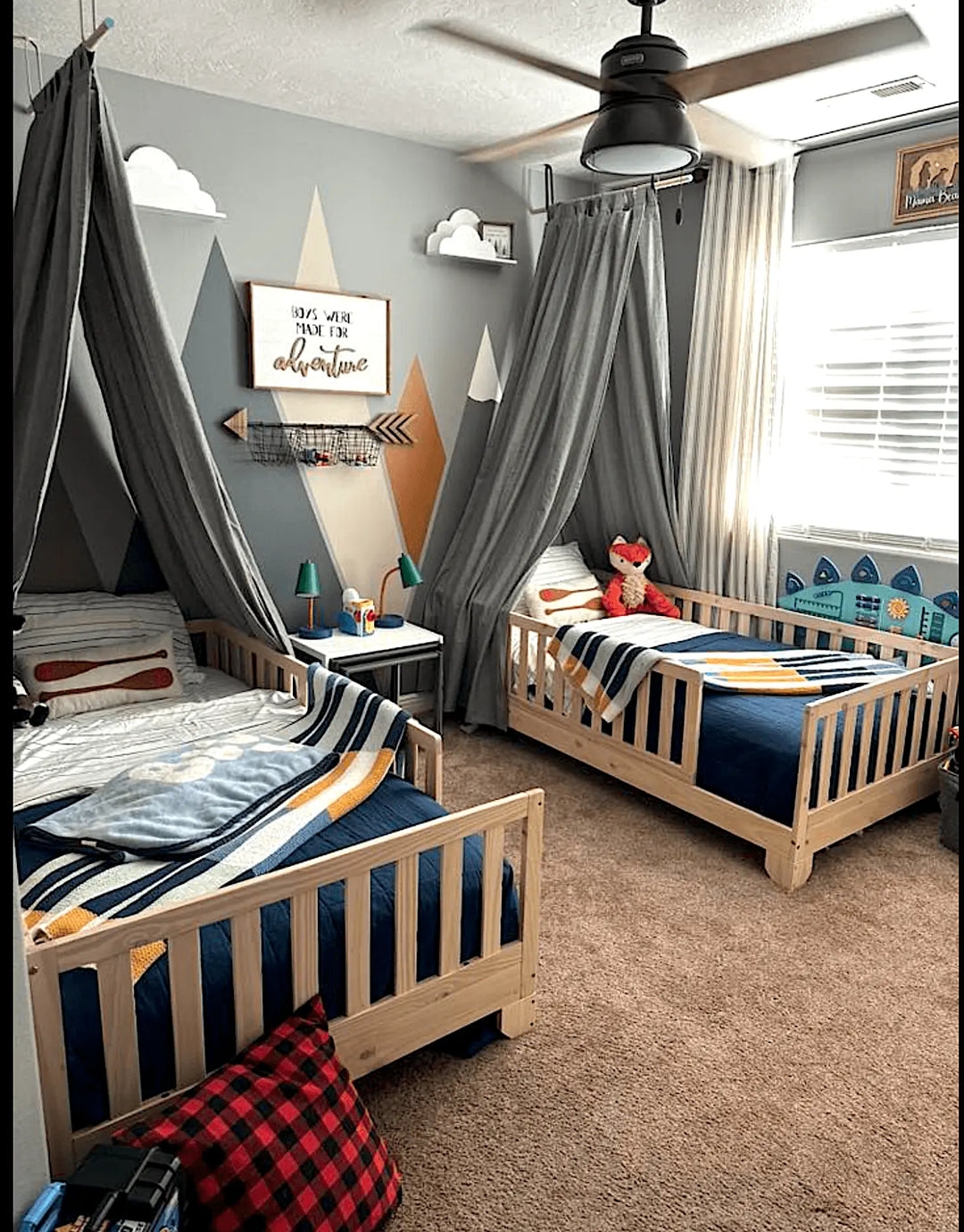 Montessori Bed Convertible Floor Bed with Protective Rails