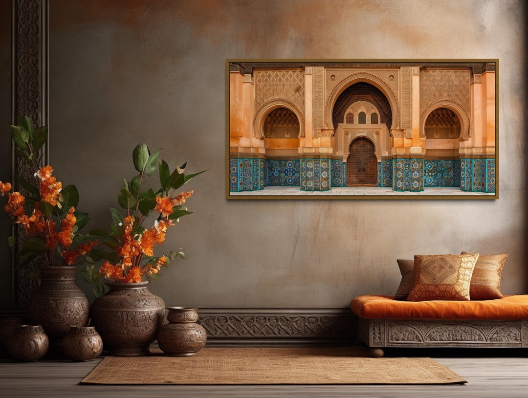 Moorish Architecture Moroccan Wall Art | Framed Canvas  Wall Decor Delights