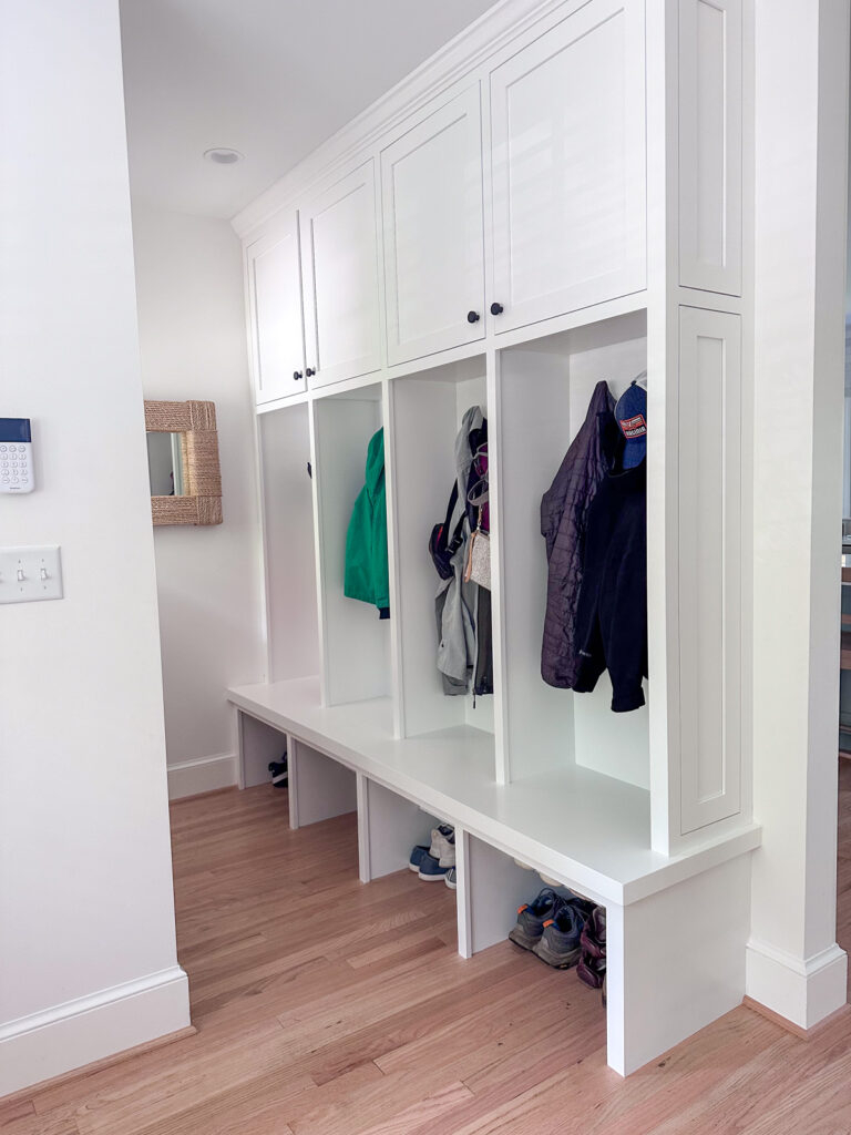 Mudroom Cabinetry: Shaker Paneling Multi-Tiered Locker
