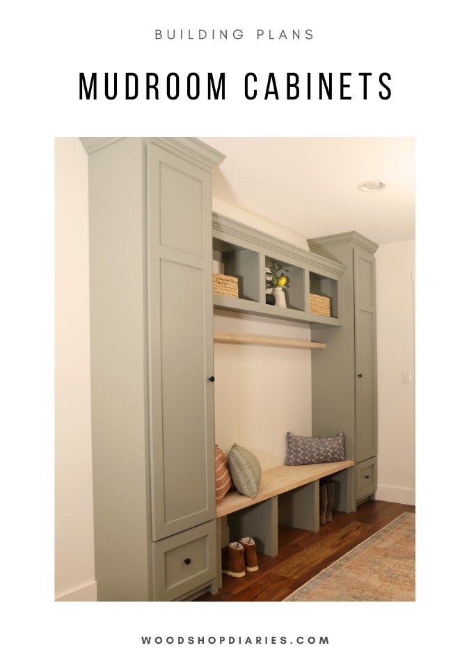 Mudroom Cabinetry with Sage Green Finish and Shoe Dividers