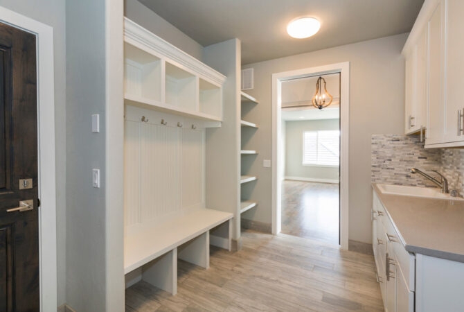 Mudroom Storage: Built-In Bench With Beadboard Paneling