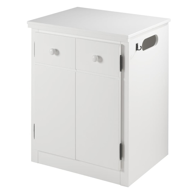 Nightstand External Hinges Side Hook White Bedroom Storage