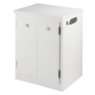 Nightstand External Hinges Side Hook White Bedroom Storage