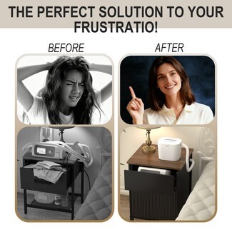 Nightstand features Side Hose Access CPAP Bedside Organizer