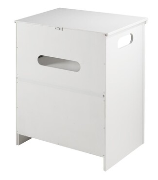 Nightstand with Rear Access Slot White CPAP Bedside Table