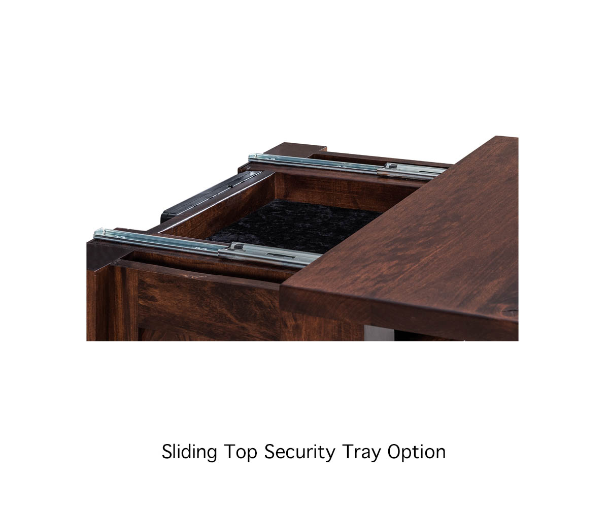 Nightstand with Sliding Top Hidden Security Tray Furniture