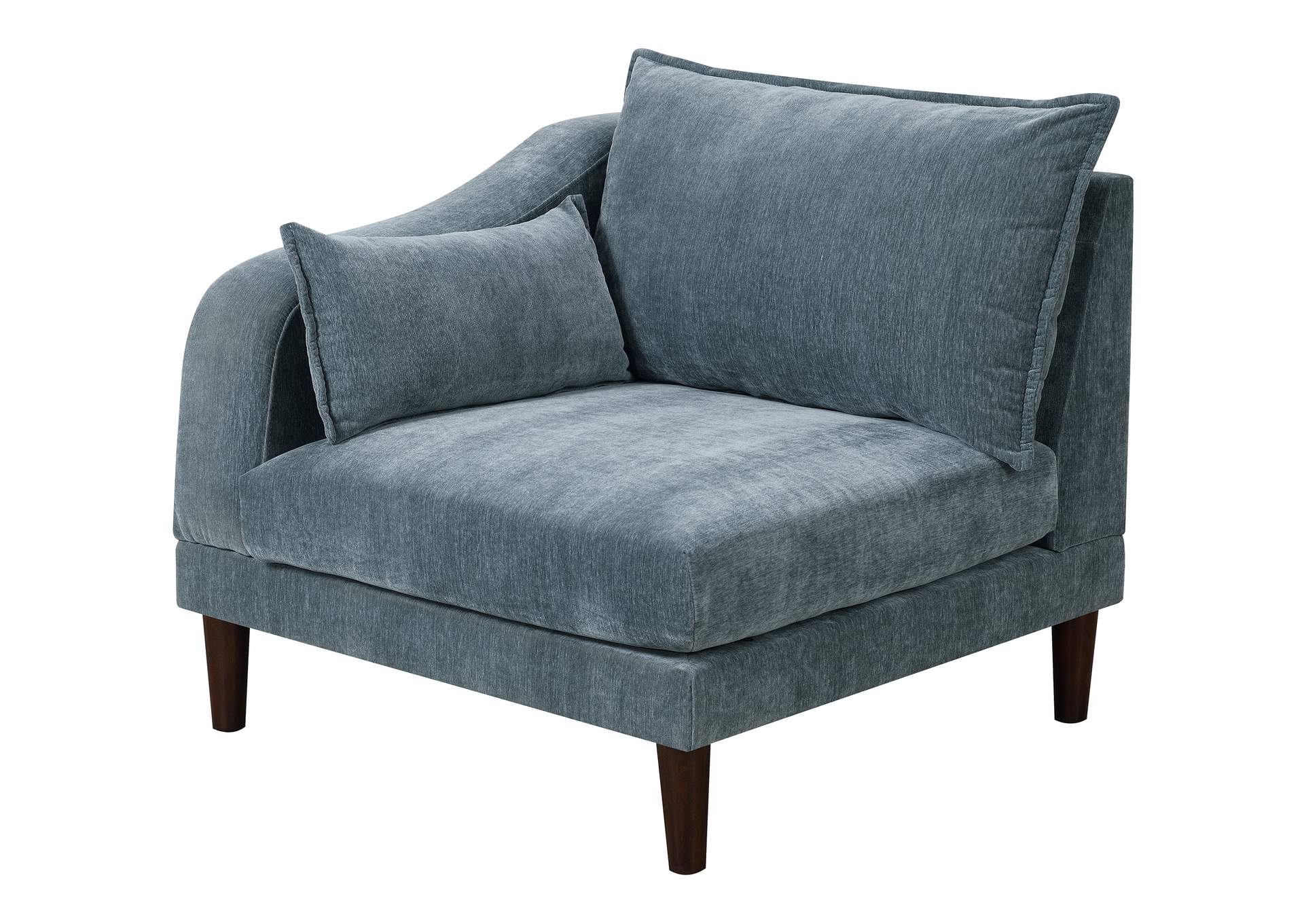 One Arm Chair Tapered Legs Slate Blue One Arm Chair