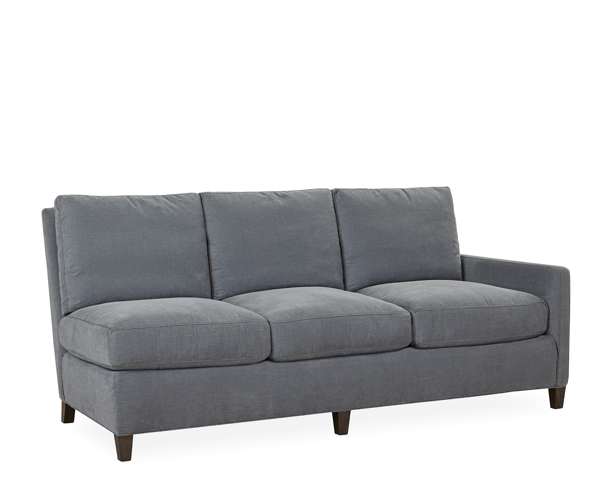 One Arm Sofa Box Edge Cushions Gray Right Arm Sofa