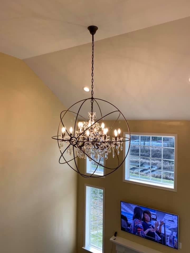 Orb Chandelier: Dark Bronze Spherical Metal Frame Crystal