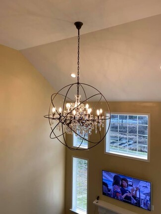 Orb Chandelier: Dark Bronze Spherical Metal Frame Crystal