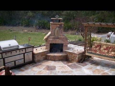 Outdoor Fireplace Corner Orientation and Integrated Grill