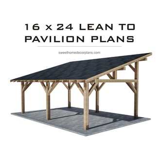 Outdoor Pavilion: Monoslope Roof 16x24 Backyard Shelter