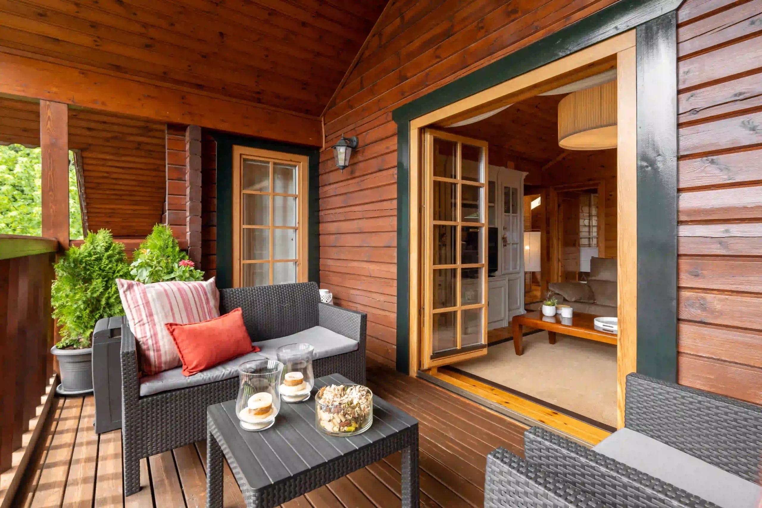 Outdoor Seating Set Charcoal Woven Modern Cabin