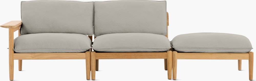 Outdoor Sectional Sofa Integrated Arm Table Modular Patio Sofa