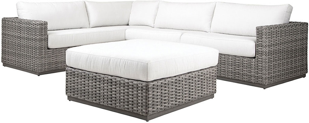 Outdoor Sectional Woven Wicker Frame Grey Wicker Sectional