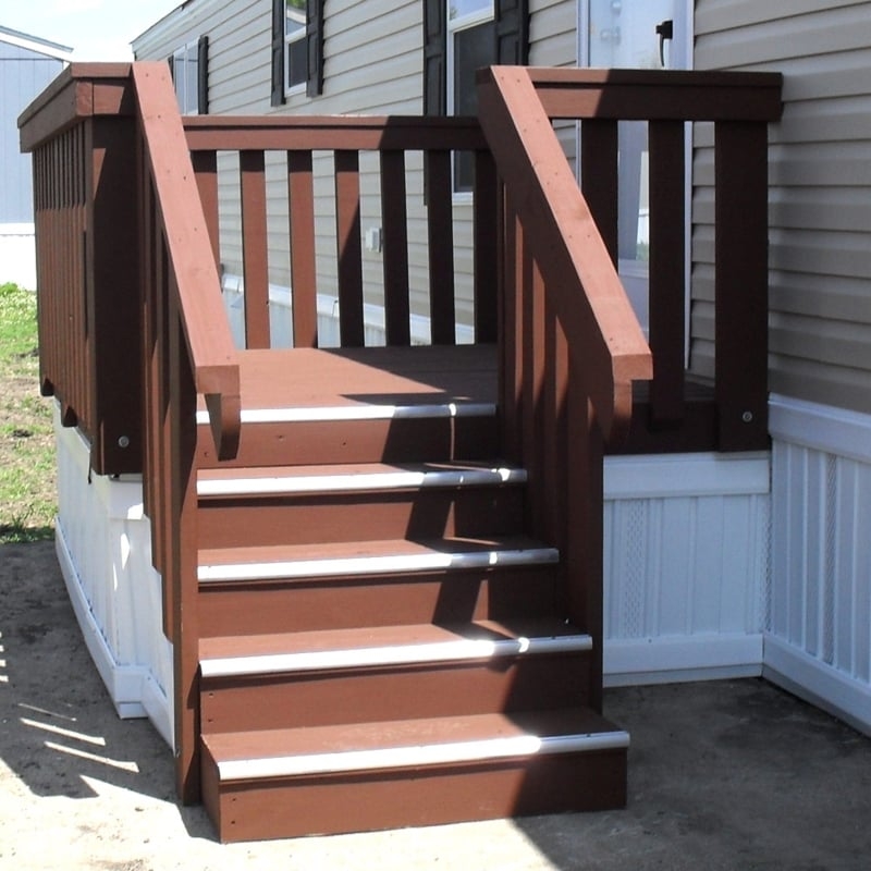 Outdoor Steps - Mahogany Finish Non-Slip Exterior Stair Treads