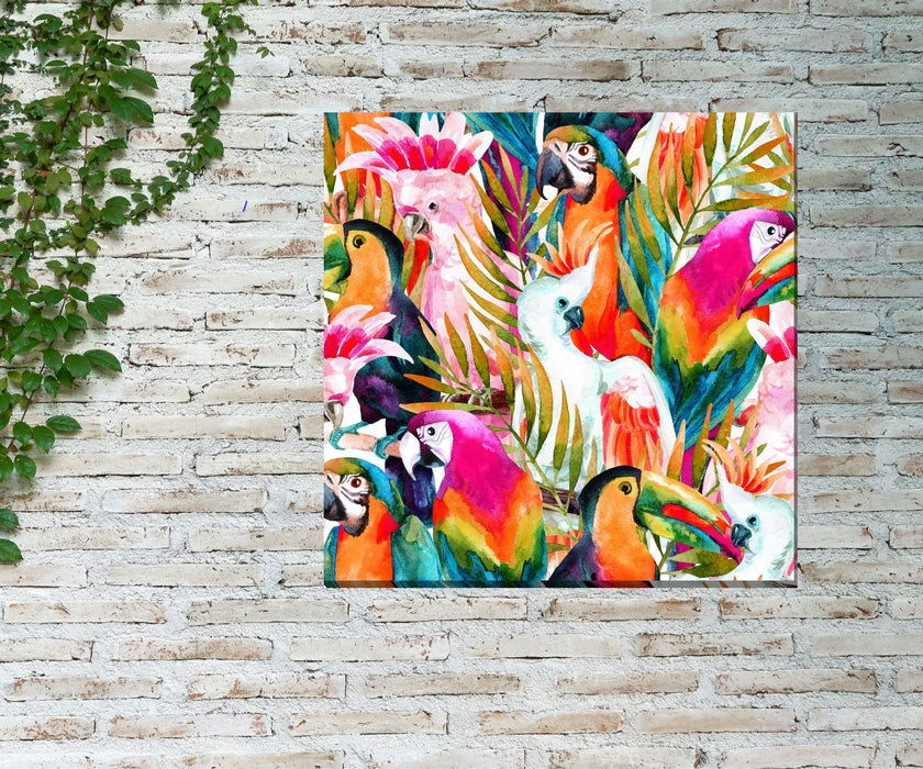 Outdoor Wall Art Parrot Motif Colorful Parrot Wall Art