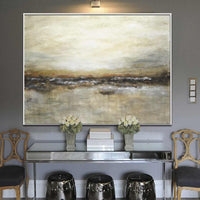 Oversized Painting Horizon Line Earthy Modern Brown Abstract Art