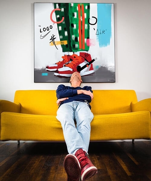 Oversized Wall Art Pop Art Canvas Yellow Sofa Decor
