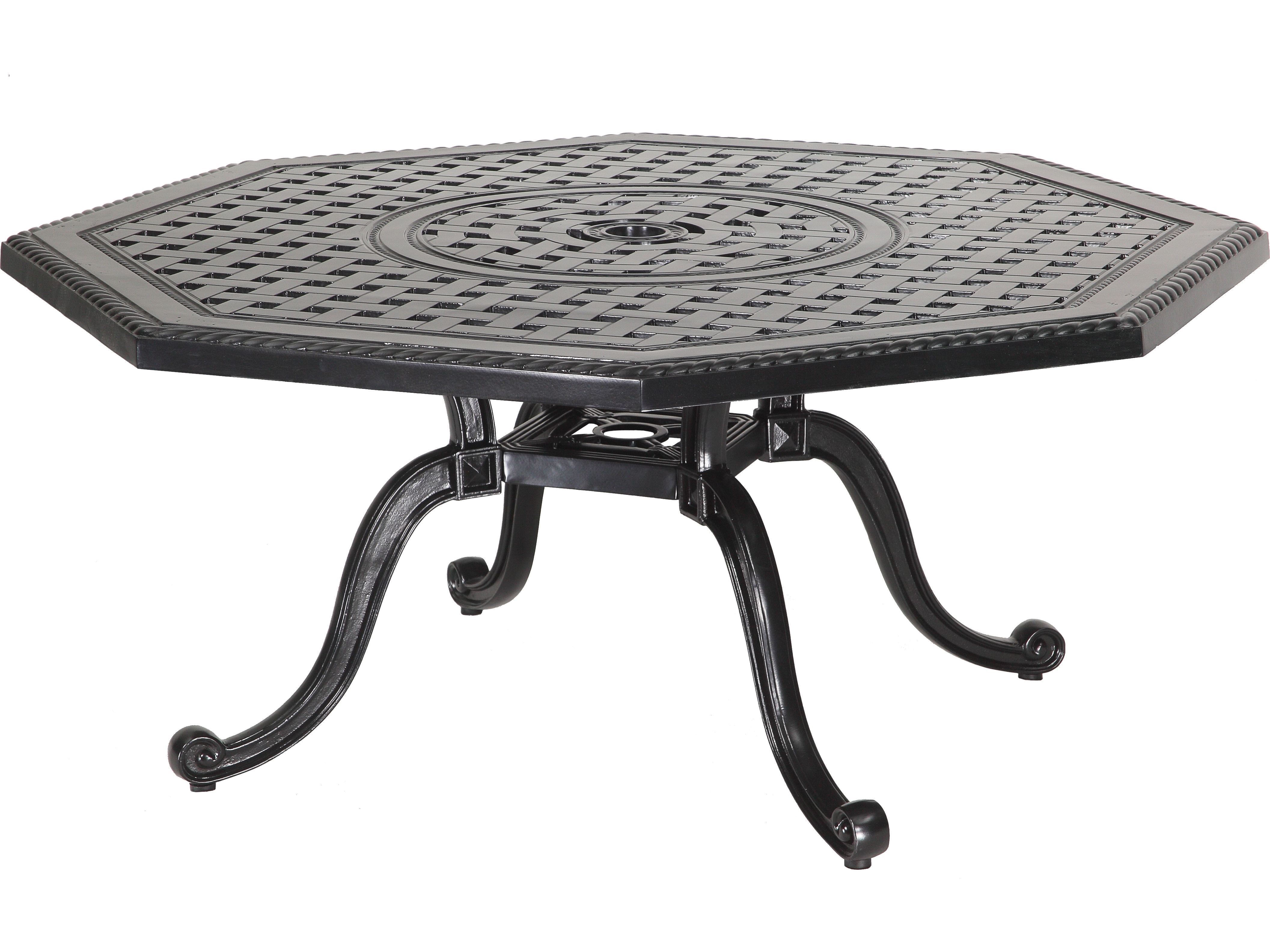 Patio Table with Basketweave Top and Umbrella Hole