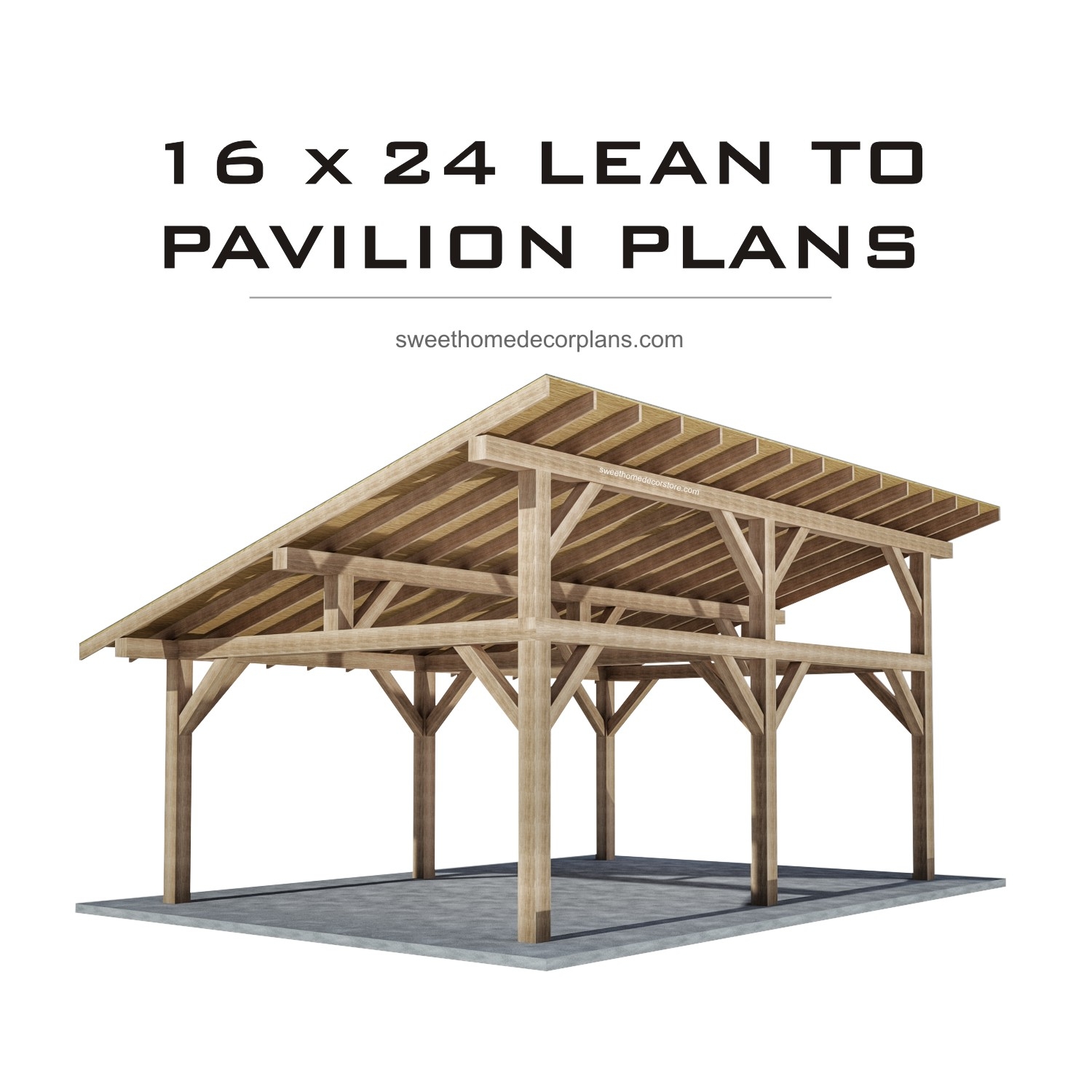 Pavilion: 16x24 Dimensions Honey Tan Heavy Timber Posts