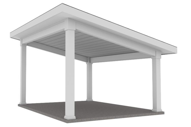 Pavilion: Slatted Ceiling White Backyard Pavilion Cover