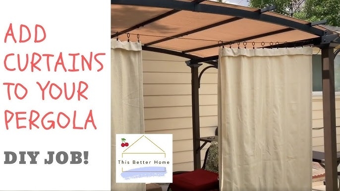 Pergola Black Metal Frame Sliding Outdoor Privacy Panels