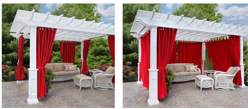 Pergola Curtains Red Privacy Drapes White Vinyl Gazebo