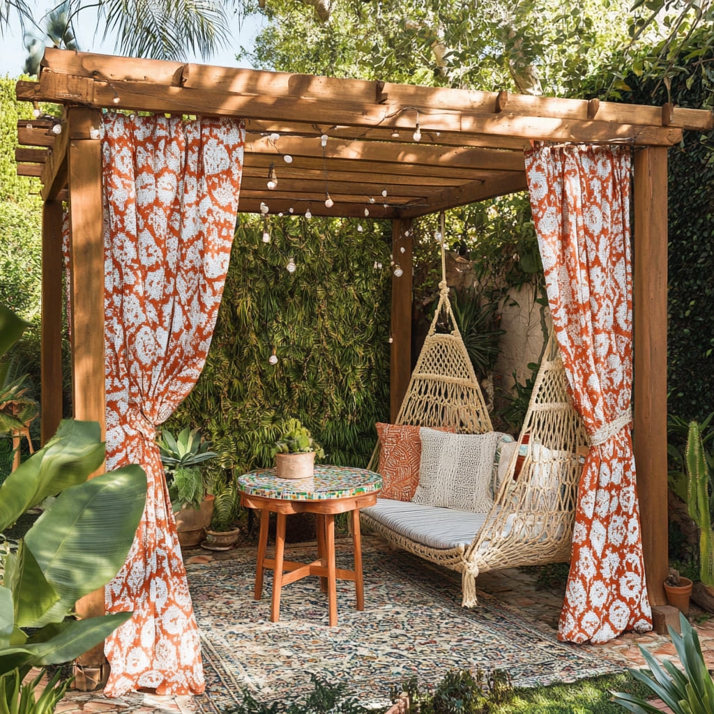 Pergola Macrame Swing Terracotta Boho Patio Shade Ideas