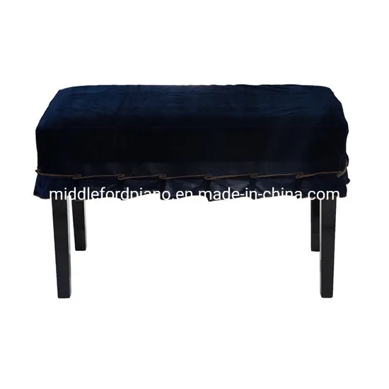 Piano Bench Cover: Royal Blue Velvet and Ruffled Hem