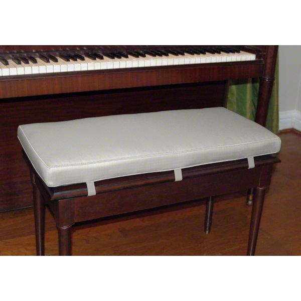 Piano Bench Cushion: Boxed Edge Gray Upholstered Seat