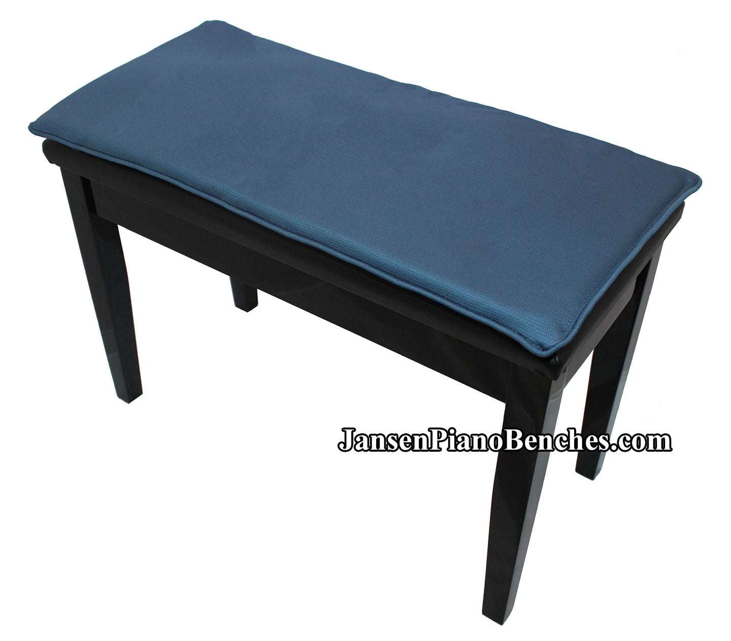 Piano Bench: Dusty Blue Cushion and Tapered Legs Stool