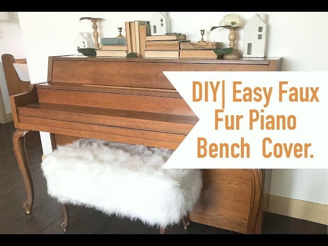 Piano Bench: Faux Fur Cover and Shaggy White Texture