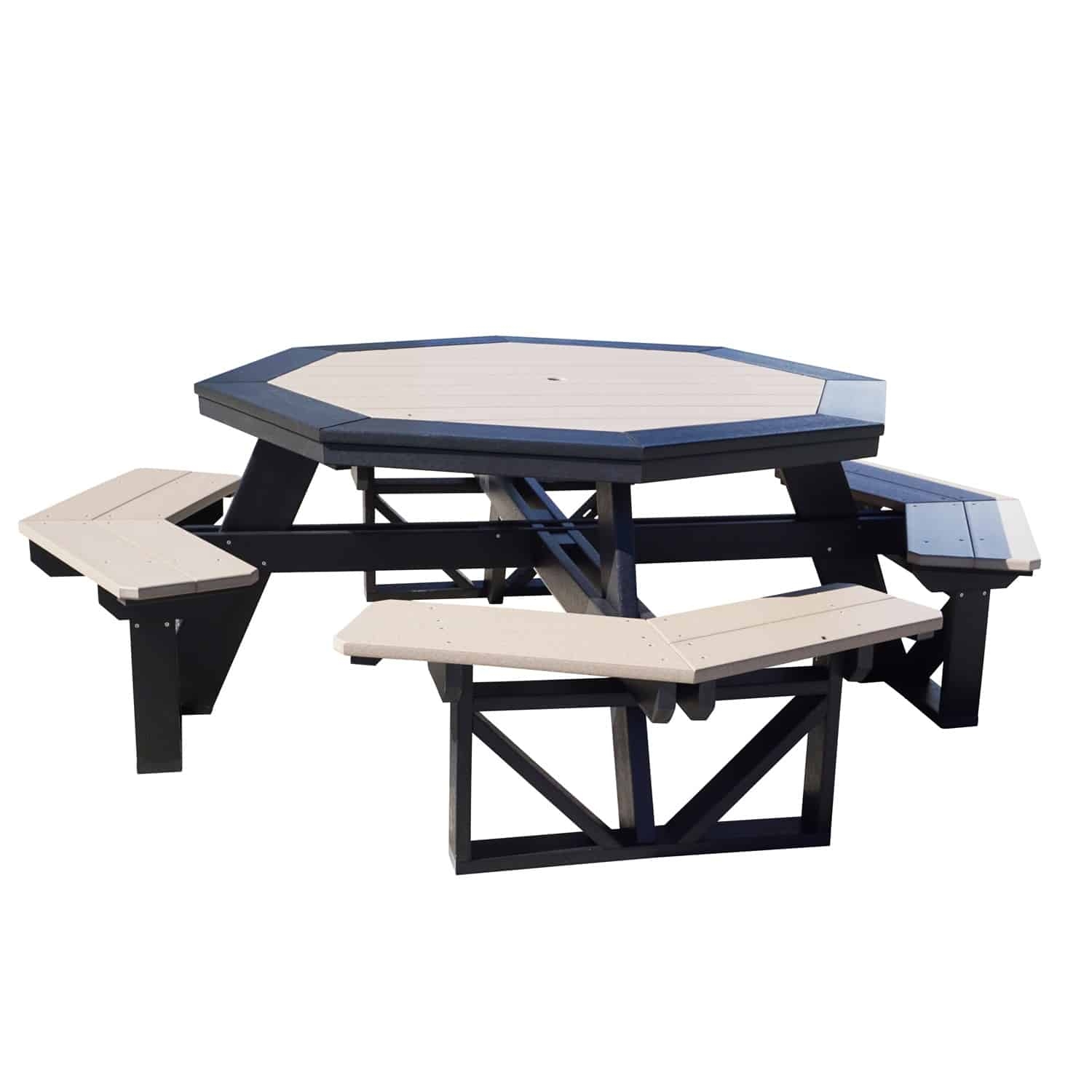 Picnic Table in Charcoal and Tan Composite Materials