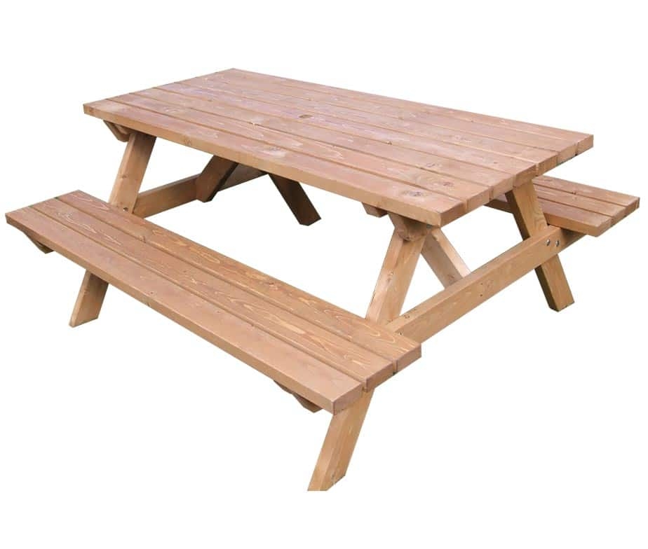 Picnic Table with Integrated Bench Seating and A-Frame Legs