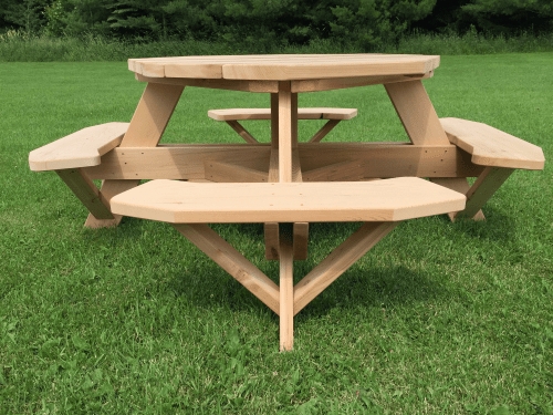 Picnic Table with Walk-In Seating in Red Cedar Wood
