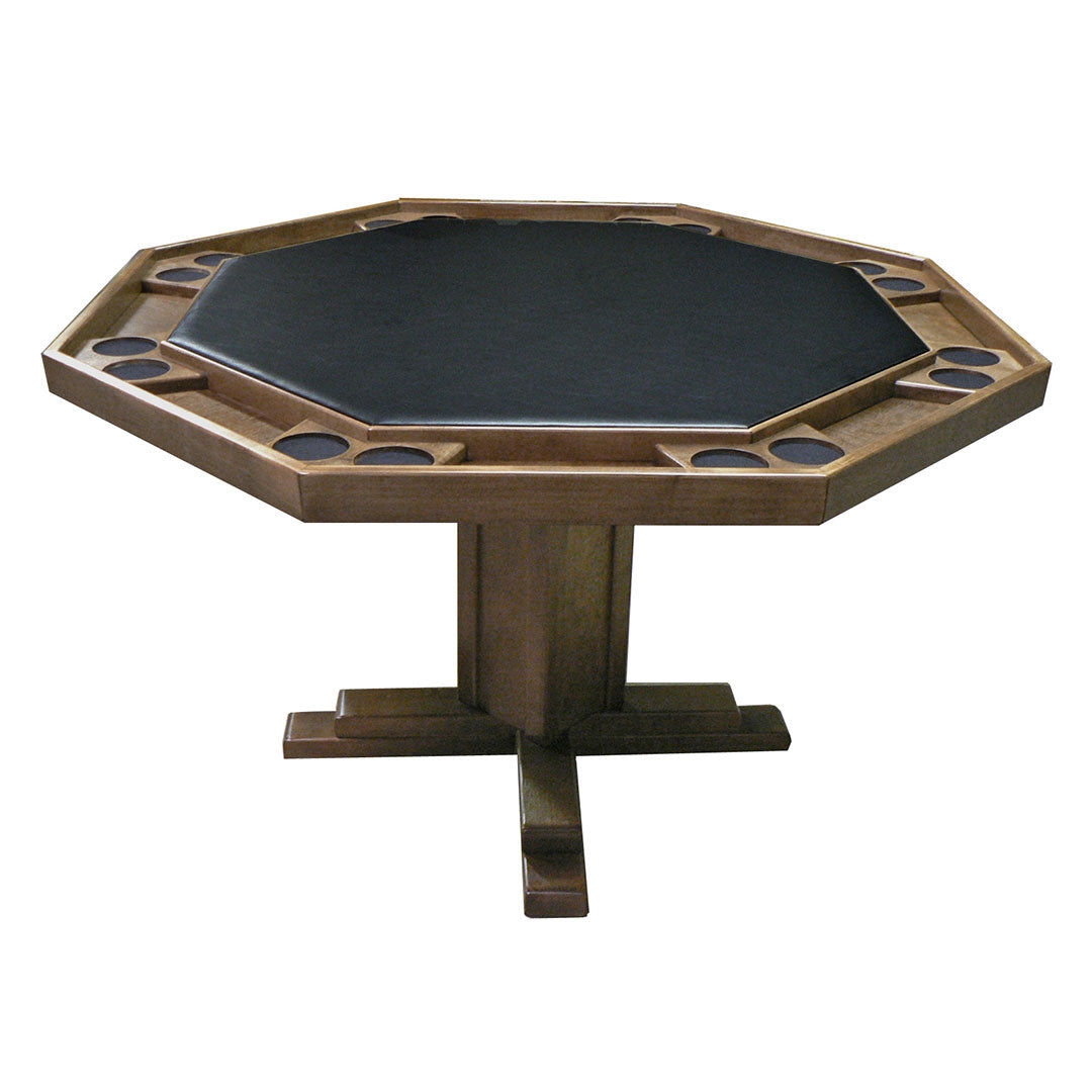 Poker Table with Built-In Cup Holders and Satin Walnut